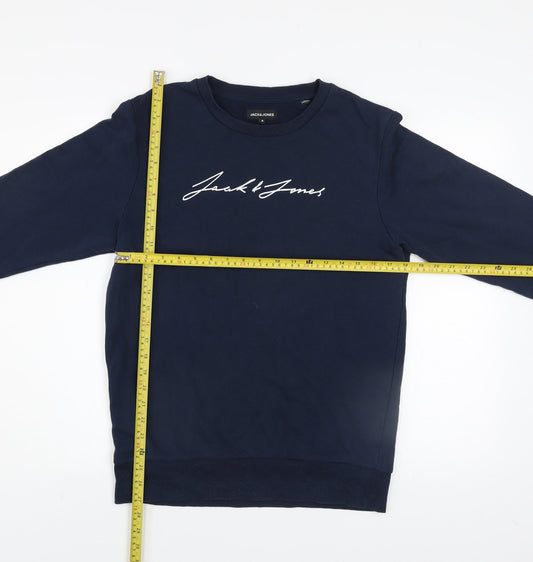 Mens UK S Regular JACK & JONES Blue Pullover Sweatshirt