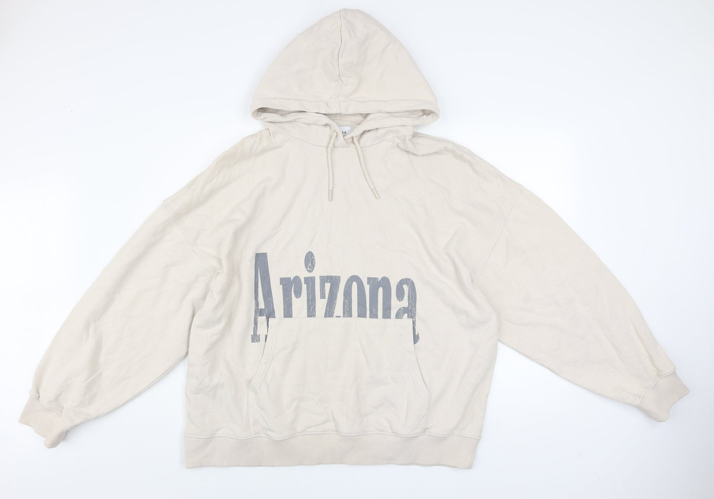 Topman Men’s Beige Arizona Graphic Pullover Hoodie Size L