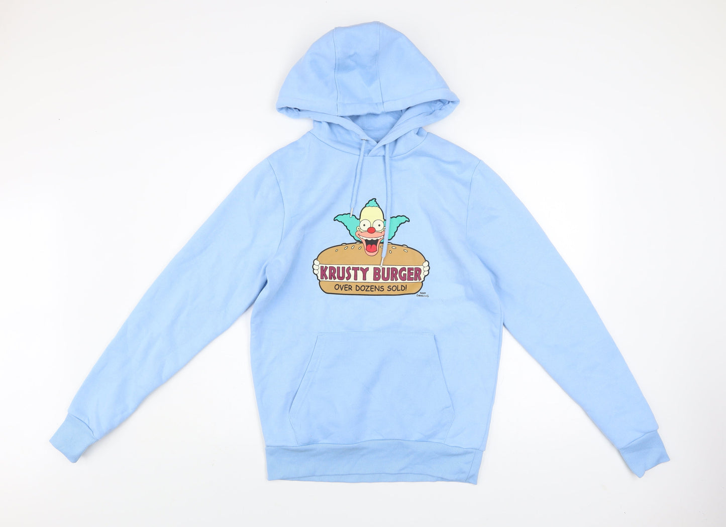 The Simpsons Men's Blue Pullover Hoodie S Krusty Burger Graphic