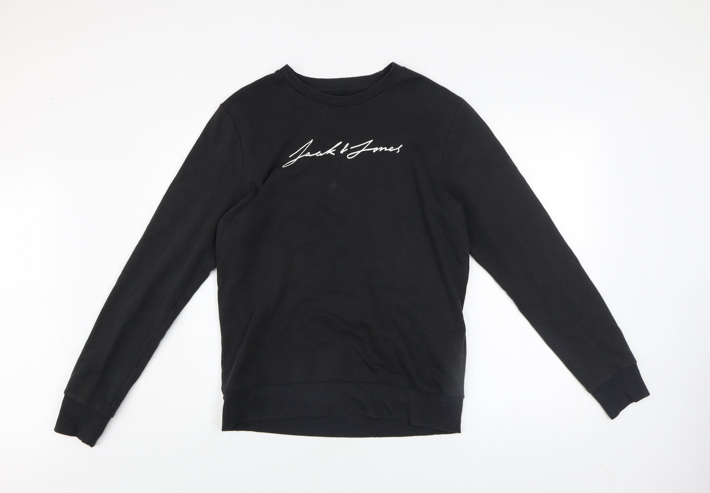 Mens UK S Regular JACK & JONES Black Pullover Sweatshirt
