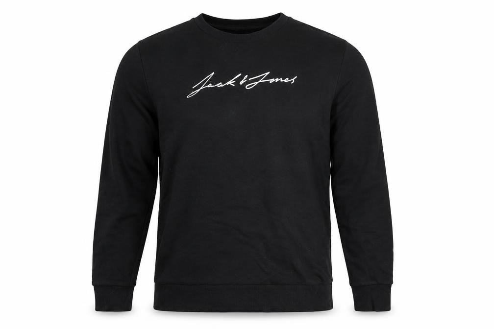 Mens UK S Regular JACK & JONES Black Pullover Sweatshirt