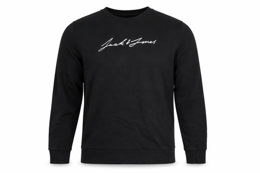 Mens UK S Regular JACK & JONES Black Pullover Sweatshirt