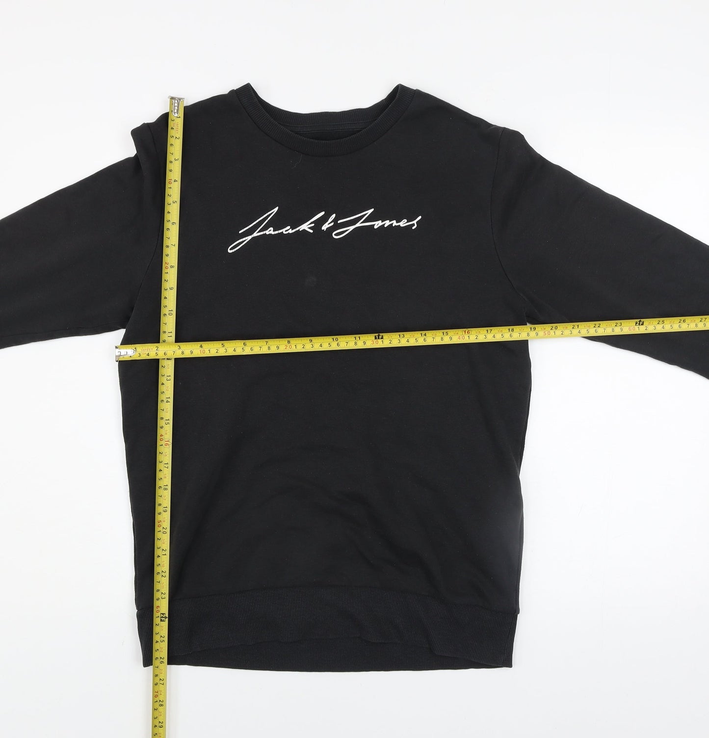 Mens UK S Regular JACK & JONES Black Pullover Sweatshirt