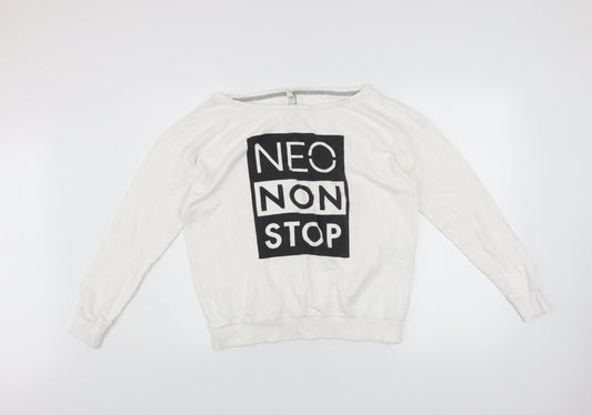 Adidas NEO Women's White Cotton Pullover Sweatshirt Size S