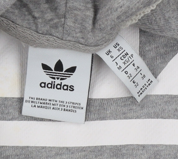 Womens UK 6 Regular adidas Grey Pullover Hoodie