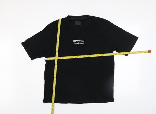 Kappa x Primark Men's Black Training Dept. Graphic T-Shirt L