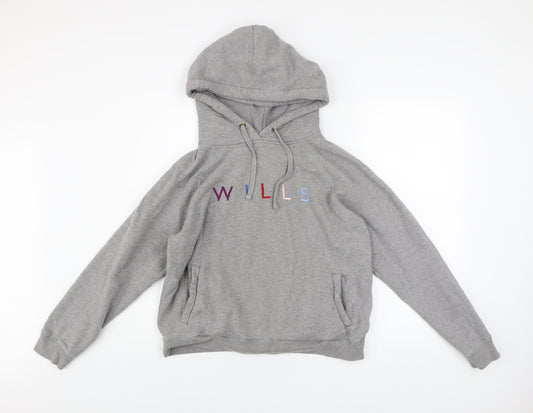 Womens UK 14 Regular Jack Wills Grey Pullover Hoodie