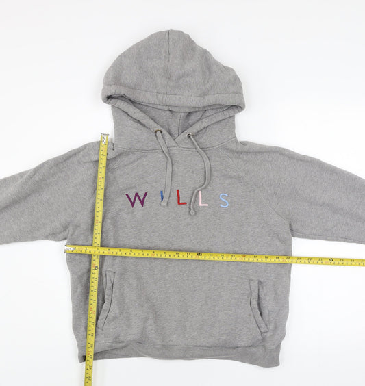 Womens UK 14 Regular Jack Wills Grey Pullover Hoodie