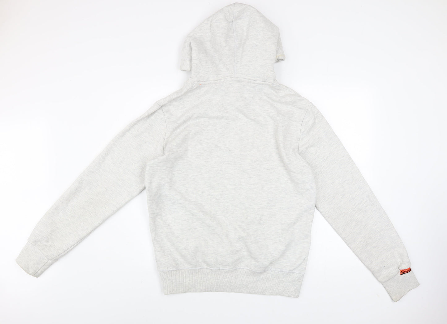 Superdry Men’s Grey Pullover Hoodie L Logo Graphic Print