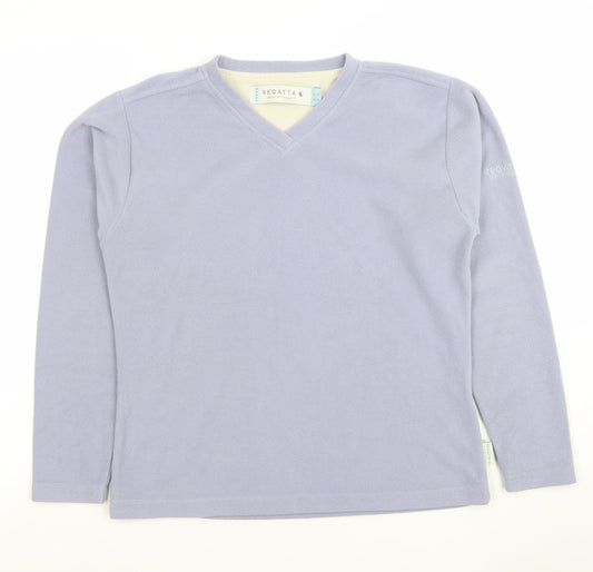Womens UK 12 Regular Regatta Blue Pullover Sweatshirt