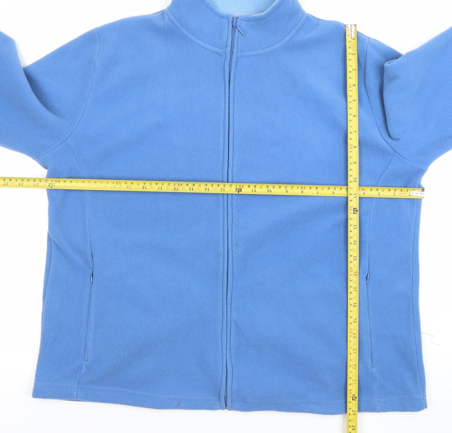 ISLE ESSENTIALS Women Blue Fleece Full Zip Jacket Size 22