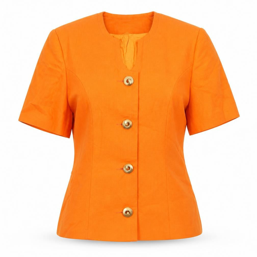 Berkertex Women's Orange Short Sleeve Suit Jacket Size 10