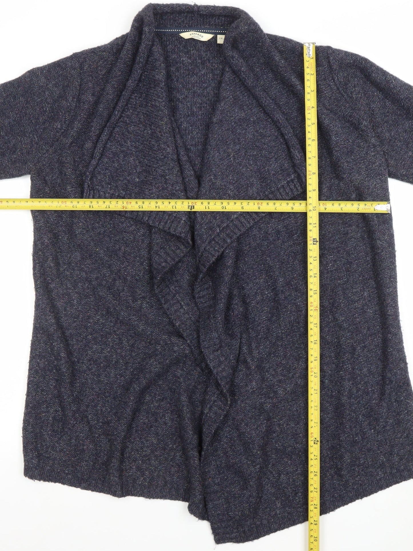 Womens UK 14 Relaxed FatFace Blue Cardigan Tight-Knit