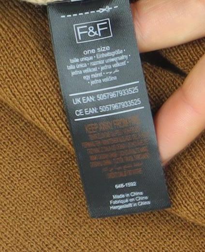 F&F Women’s Colour Block Cape Knit Jumper Black Brown Beige One Size