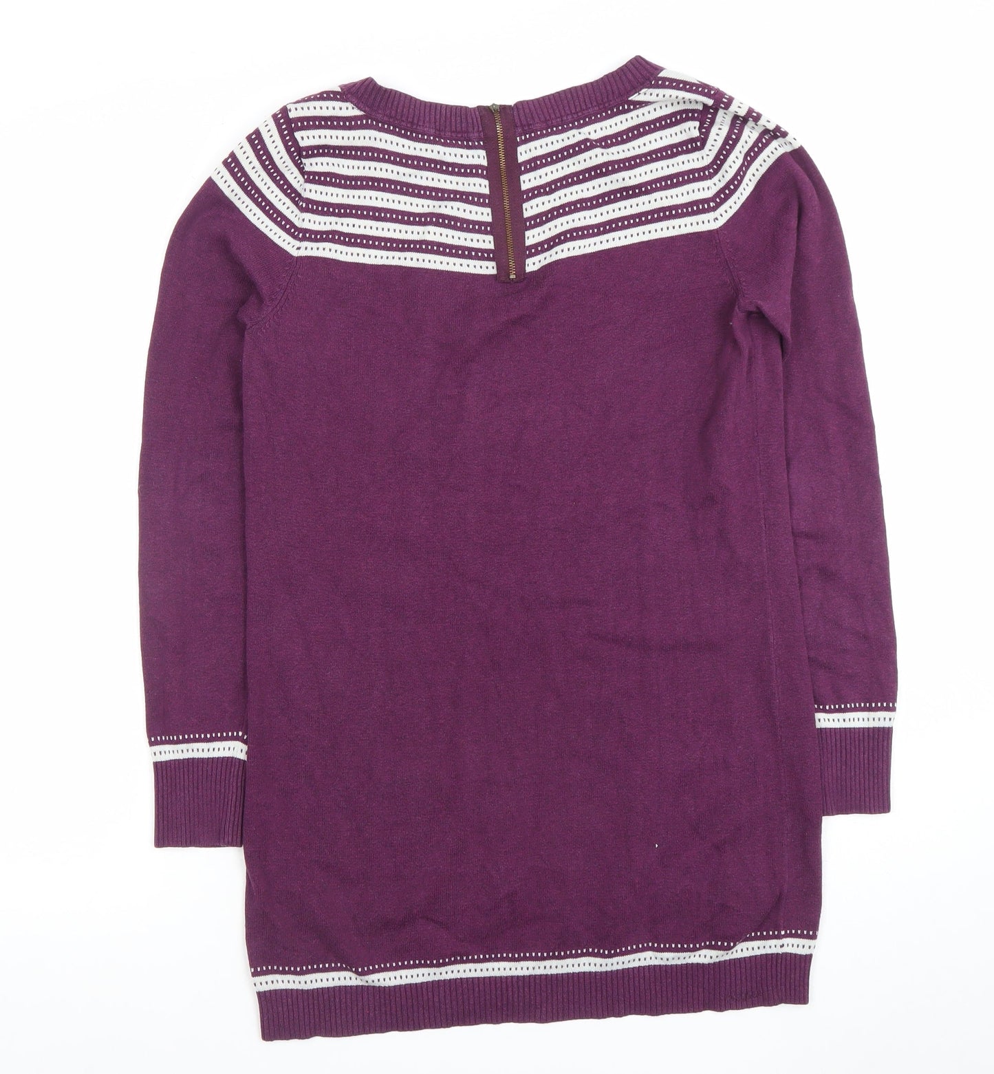 Womens UK 10 Regular Fat Face Purple Tunic Tight-Knit