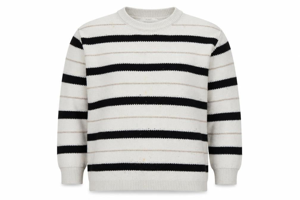 Marks and Spencer Womens Grey Striped Knit Jumper L