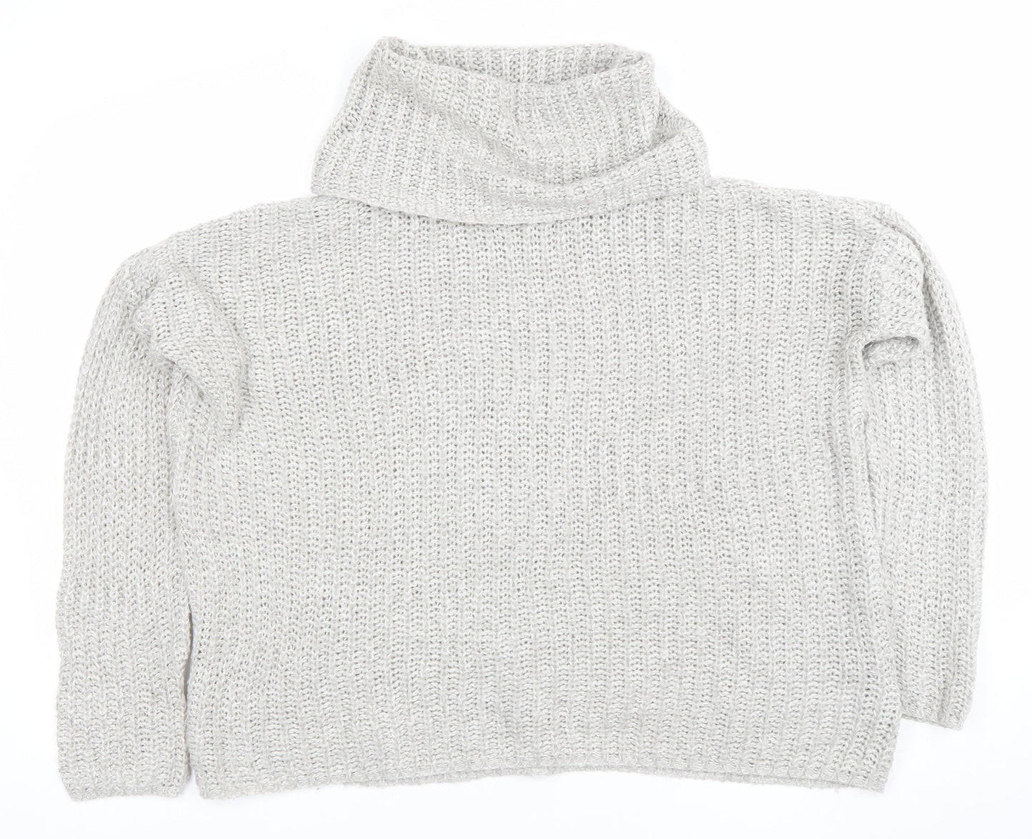 Onfire Womens Grey Roll Neck Chunky Knit Jumper Size 12