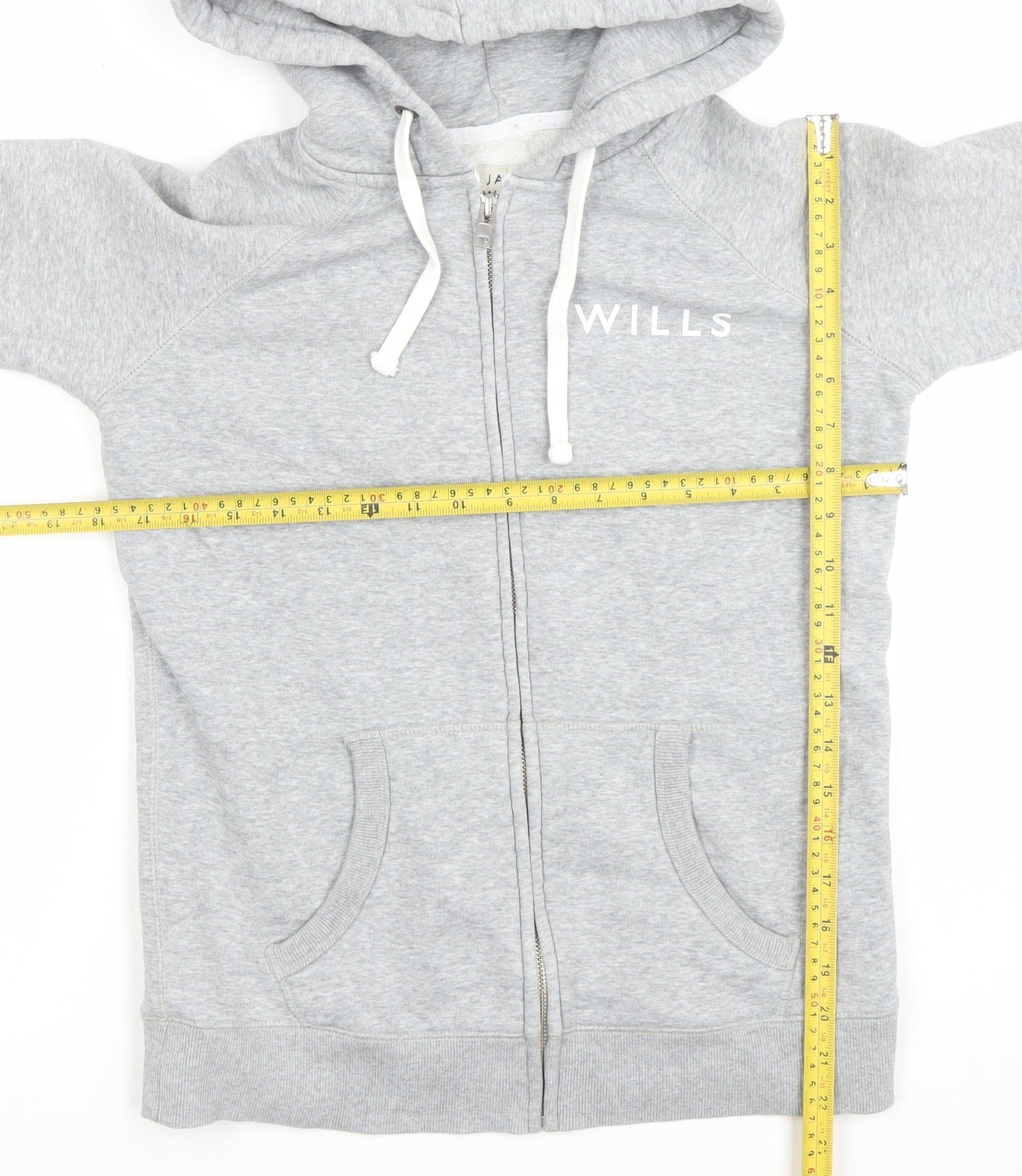 Womens UK 10 Regular Jack Wills Grey Full Zip Hoodie