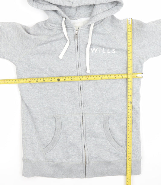 Womens UK 10 Regular Jack Wills Grey Full Zip Hoodie