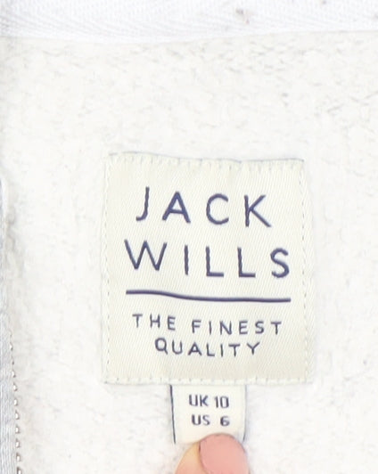 Womens UK 10 Regular Jack Wills Grey Full Zip Hoodie