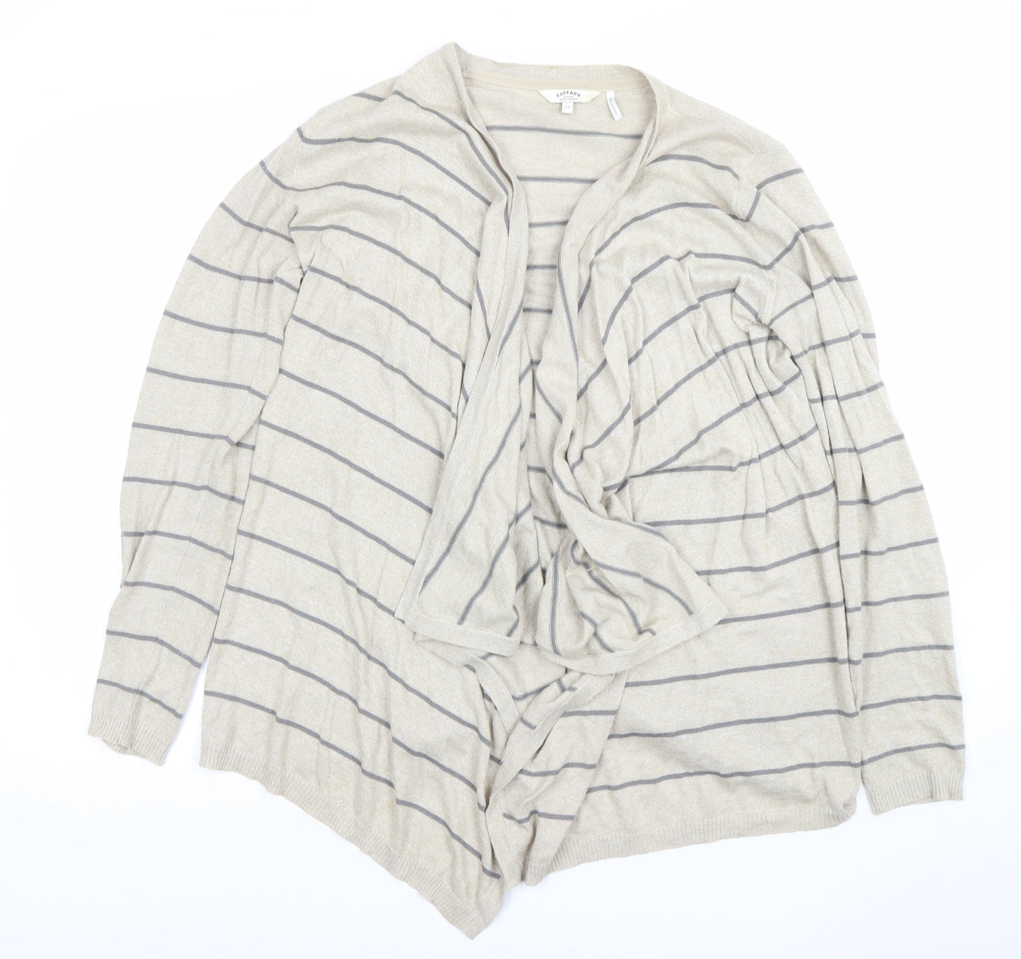 Womens UK 12 Relaxed FatFace Beige Cardigan Tight-Knit
