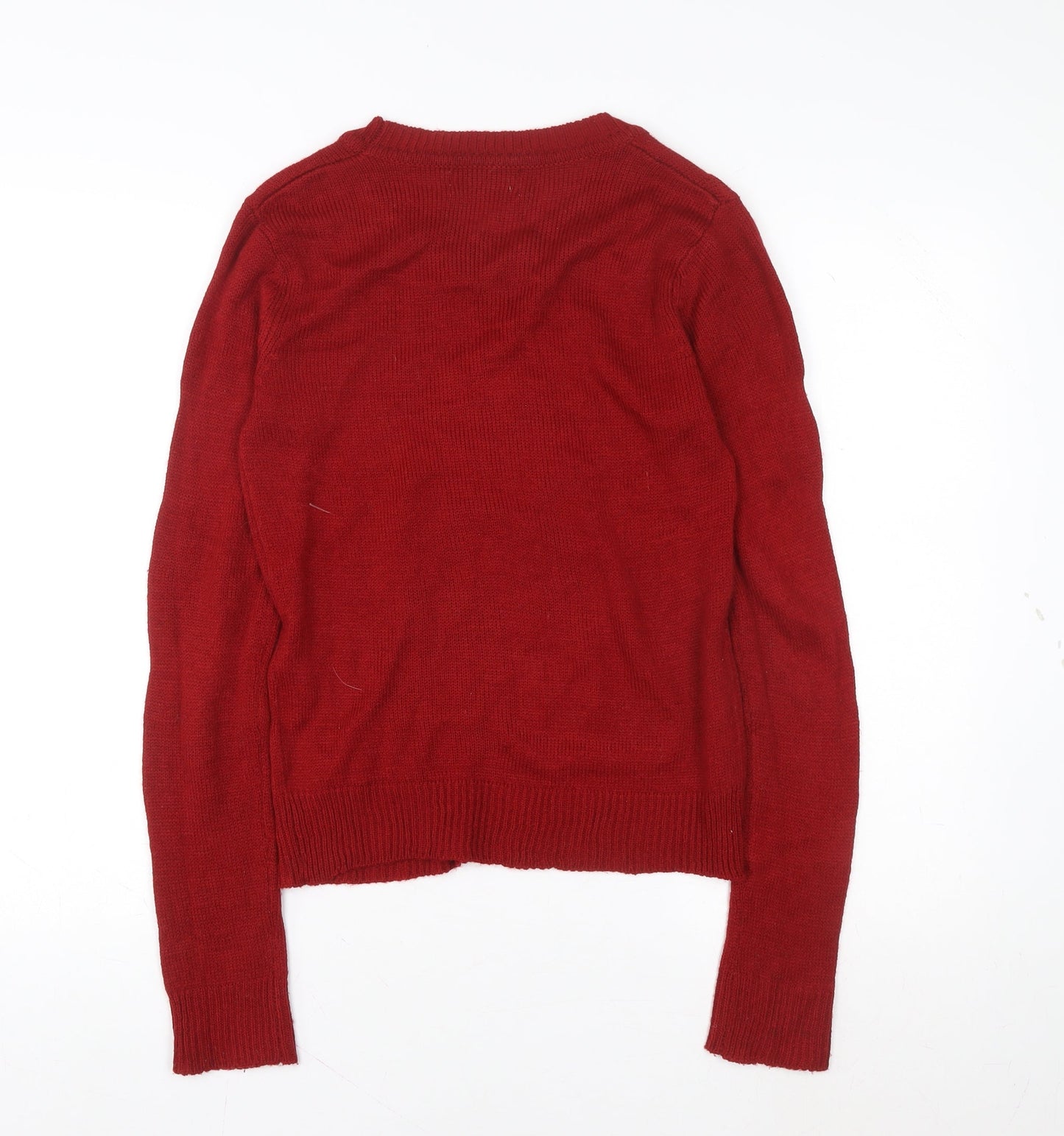 Louche Womens Red Penguin Knit Pullover Jumper Size S