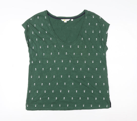 Womens UK Size M Boden Green 100% Cotton T-Shirt