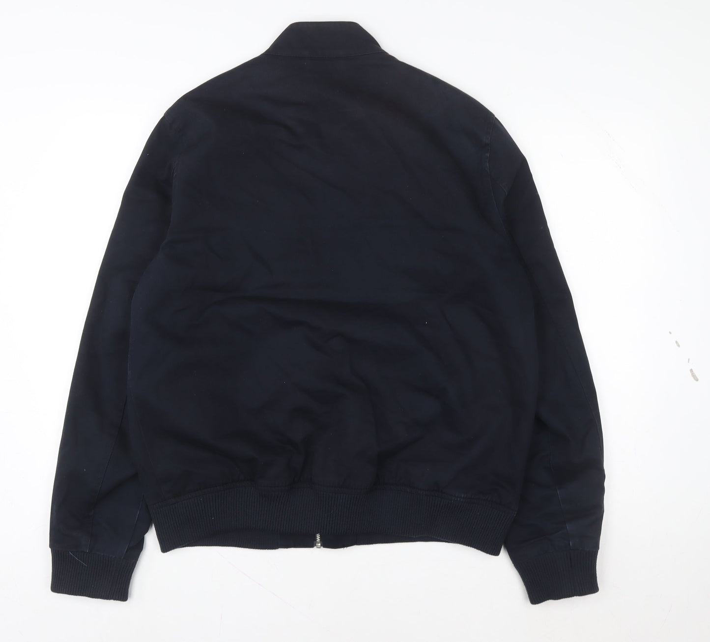 ASOS Mens Blue Cotton Bomber Jacket Size L 40in Full Zip Casual
