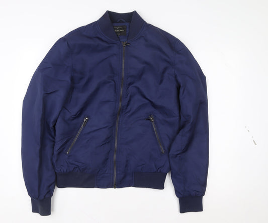 River Island Women's Blue Bomber Jacket Size S