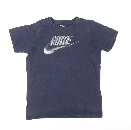 Nike Boys Navy Blue Graphic Short Sleeve Athletic T-Shirt Size 13-14 Years