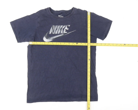 Nike Boys Navy Blue Graphic Short Sleeve Athletic T-Shirt Size 13-14 Years