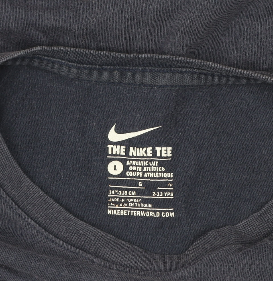 Nike Boys Navy Blue Graphic Short Sleeve Athletic T-Shirt Size 13-14 Years