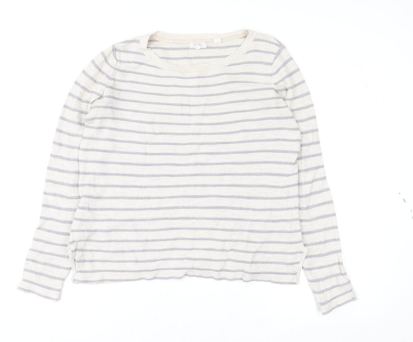 Womens UK 12 Regular Fat Face Beige Pullover Open-Knit