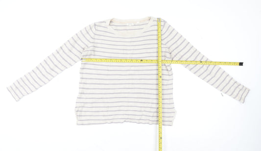 Womens UK 12 Regular Fat Face Beige Pullover Open-Knit