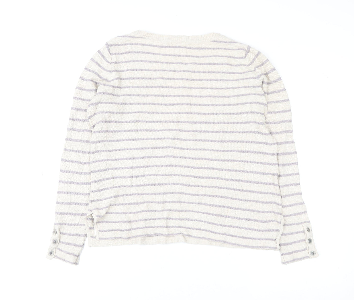 Womens UK 12 Regular Fat Face Beige Pullover Open-Knit