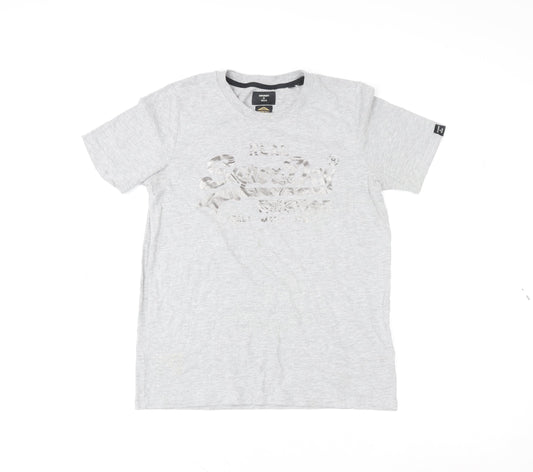 Superdry Womens Grey Size 10 Basic Cotton Short Sleeve T-Shirt