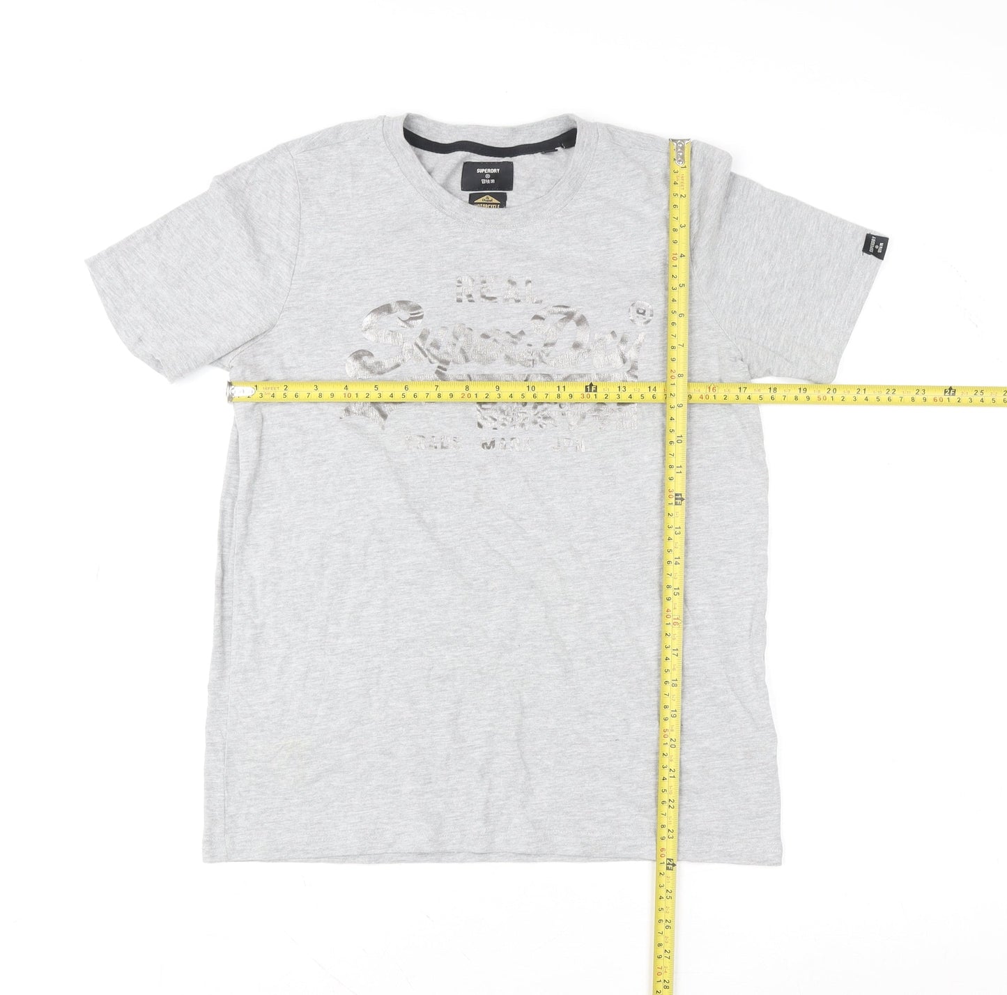 Superdry Womens Grey Size 10 Basic Cotton Short Sleeve T-Shirt