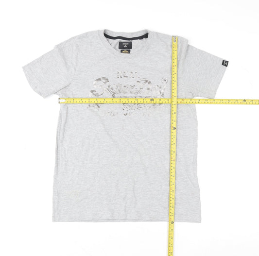 Superdry Womens Grey Size 10 Basic Cotton Short Sleeve T-Shirt
