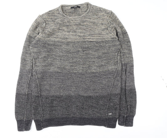 tigha Mens Grey Knit Pullover Sweatshirt Size S Regular Fit