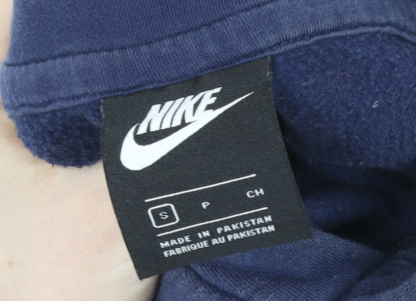 Mens UK S Regular Nike Blue Pullover Hoodie
