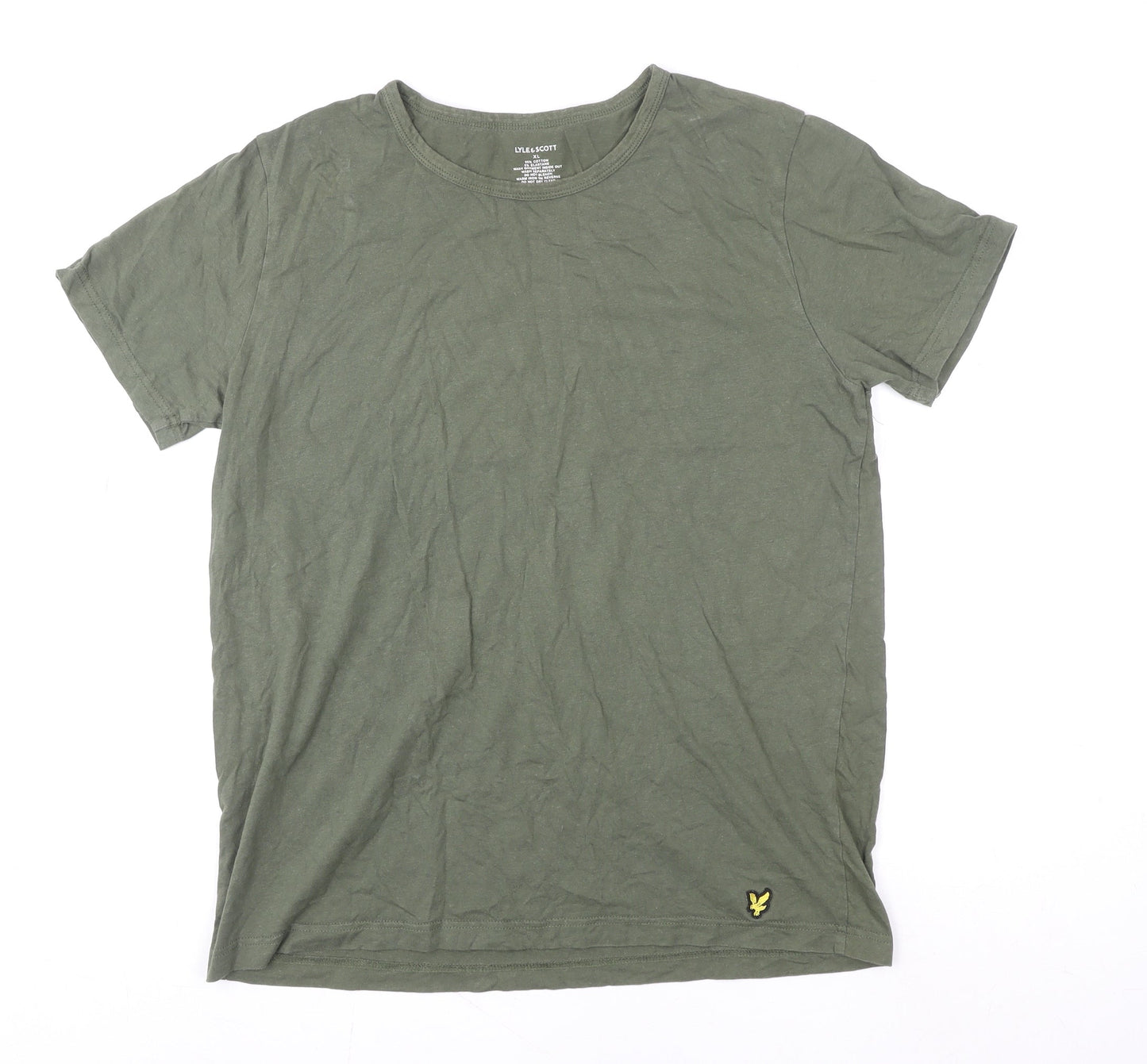 Lyle & Scott Men's Khaki Green XL Cotton Crew Neck T-Shirt