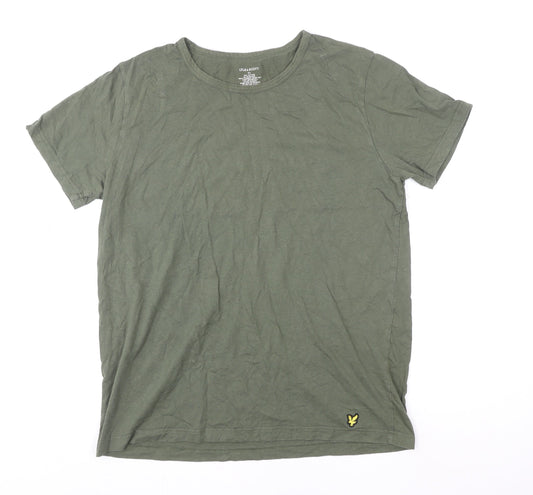 Lyle & Scott Men's Khaki Green XL Cotton Crew Neck T-Shirt