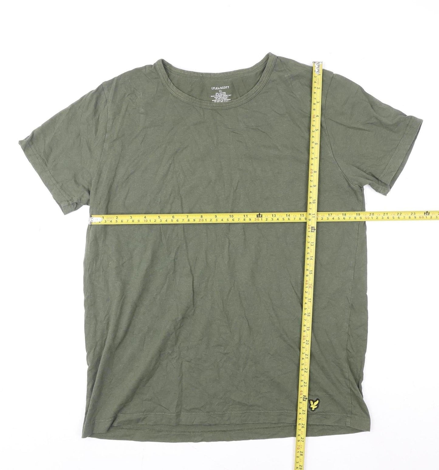 Lyle & Scott Men's Khaki Green XL Cotton Crew Neck T-Shirt