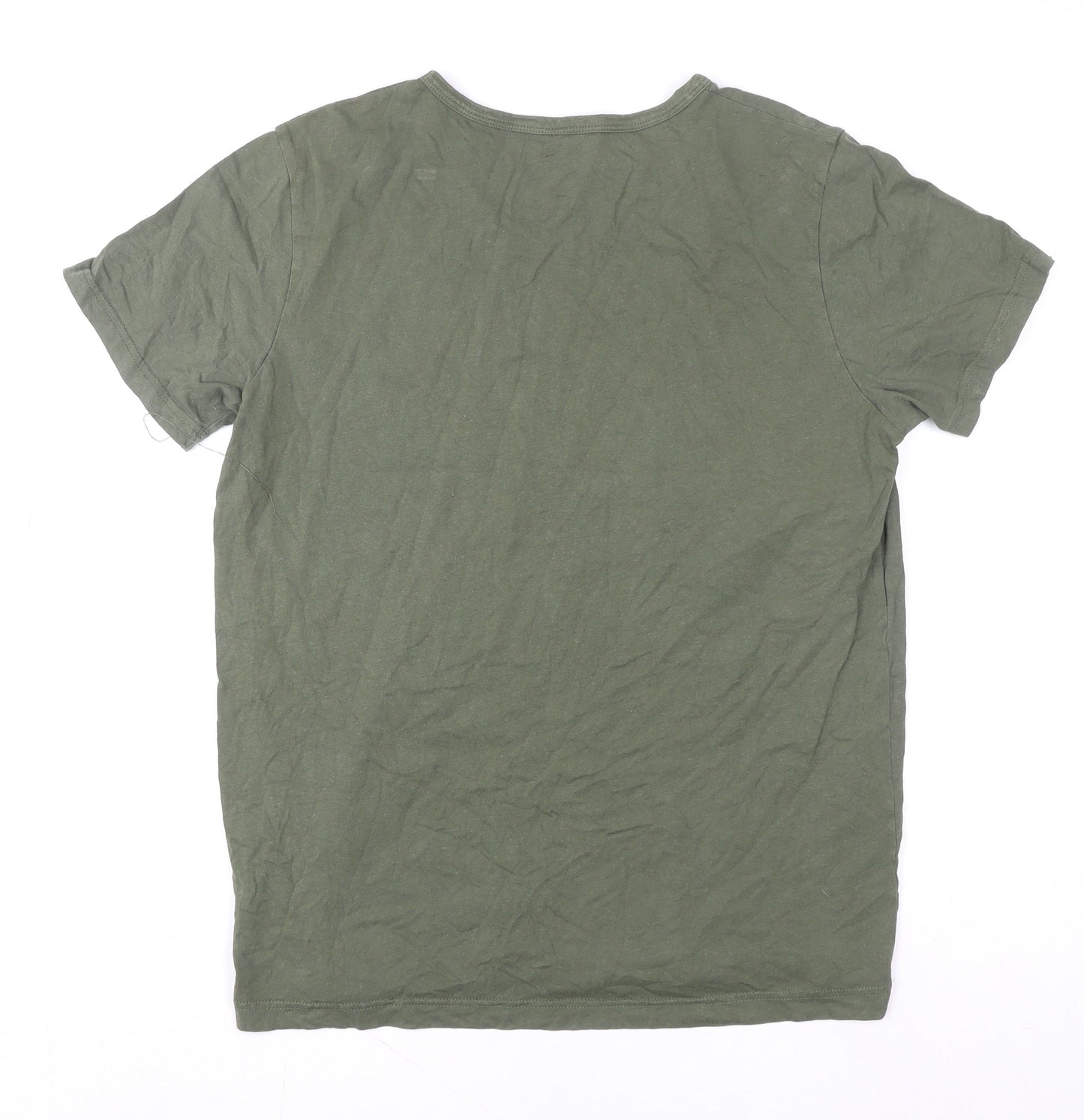 Lyle & Scott Men's Khaki Green XL Cotton Crew Neck T-Shirt