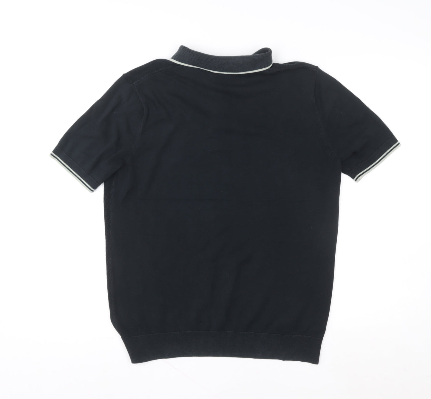 Fred Perry Men's Black Cotton Polo Shirt Size L Regular Fit