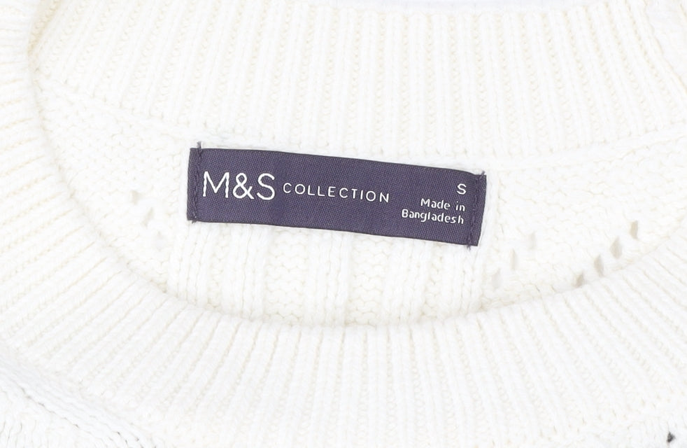 Marks and Spencer Women’s Ivory Striped Knit Sleeveless Vest S