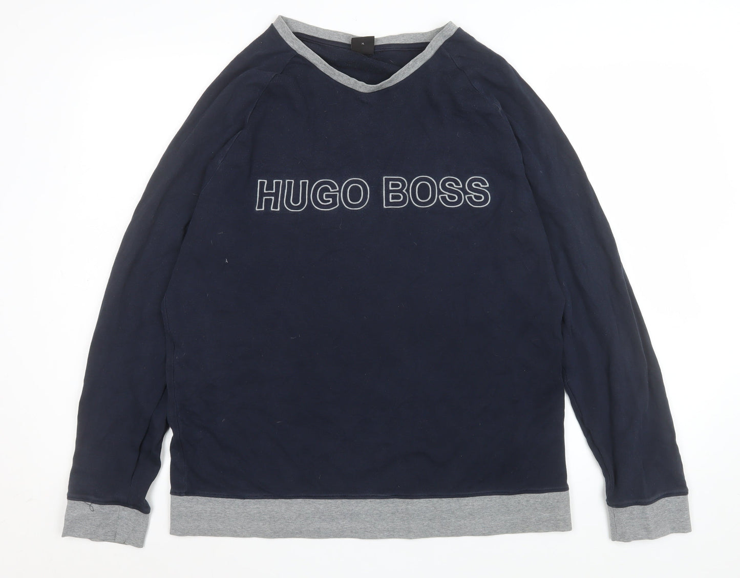 Hugo Boss Men's Blue XL Logo Pullover Sweatshirt