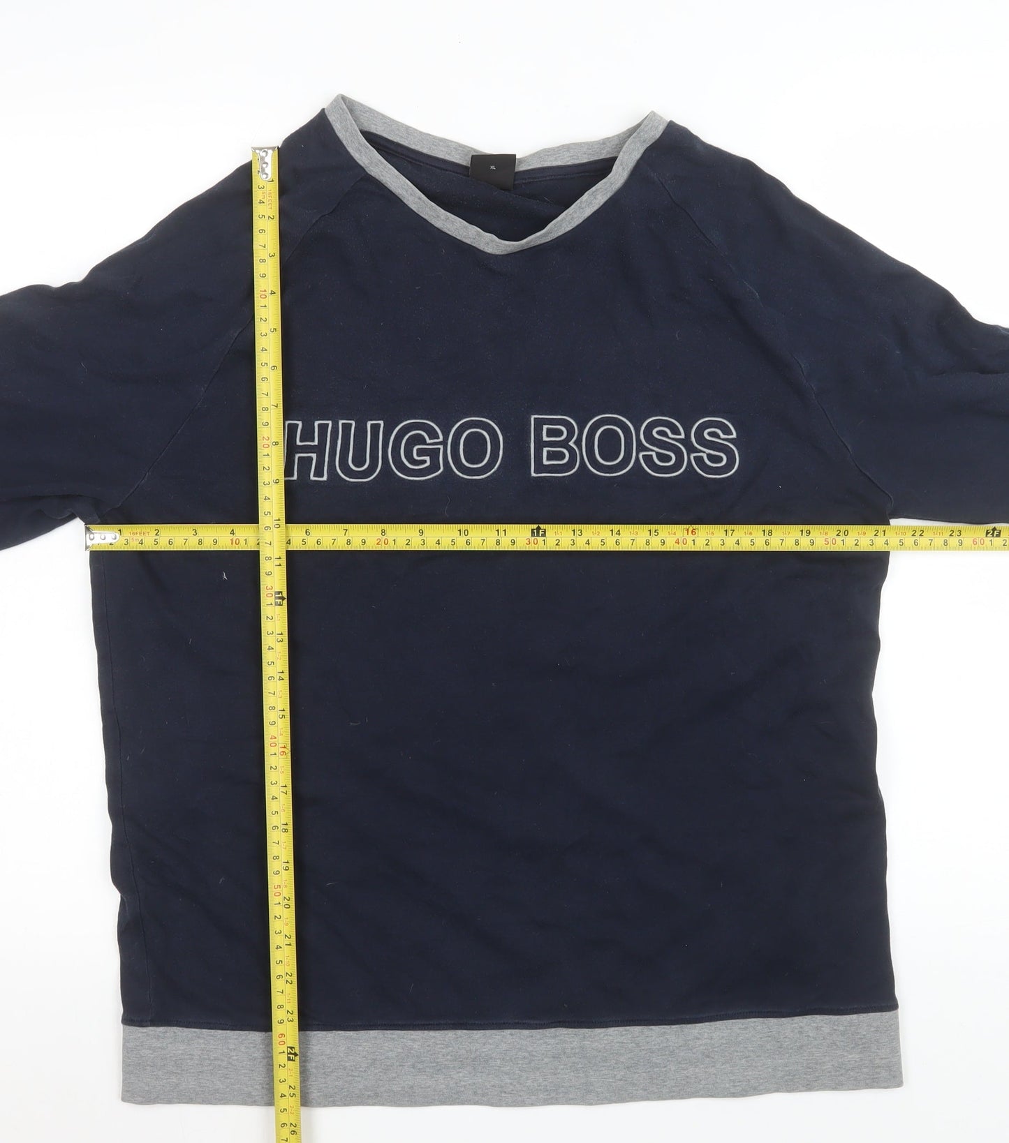 Hugo Boss Men's Blue XL Logo Pullover Sweatshirt