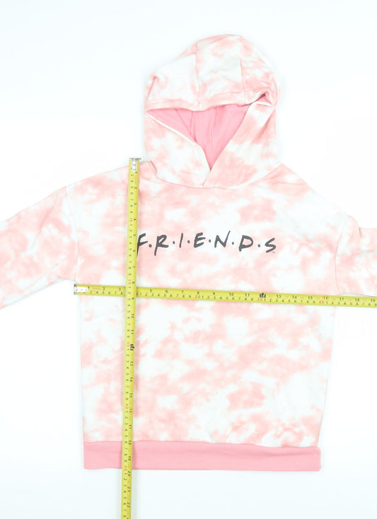 Girls Friends Pink Tie-Dye Pullover Hoodie 8 Years Cotton Blend