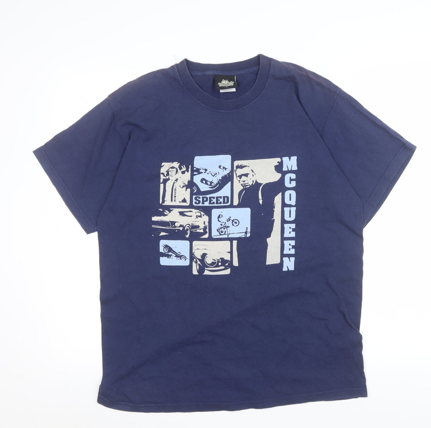 Daredevil Mens Blue Speed McQueen Graphic Retro Cotton T-Shirt L